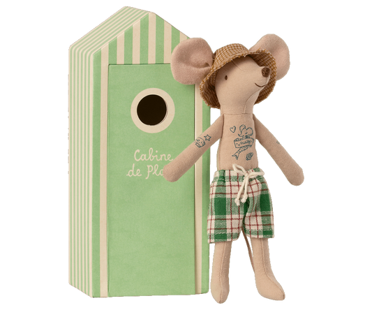 Maileg-Strandmaus, Papa in Cabin de Plage