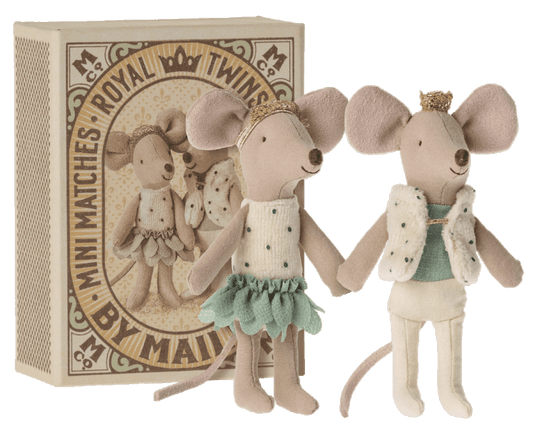 Maileg-Königliche Zwillingsmäuse, Kleine Schwester und Bruder in Box