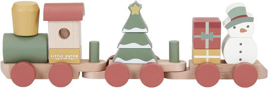 Little Dutch Eisenbahn mit Steckformen Weihnachten FSC Holz Limited Edition