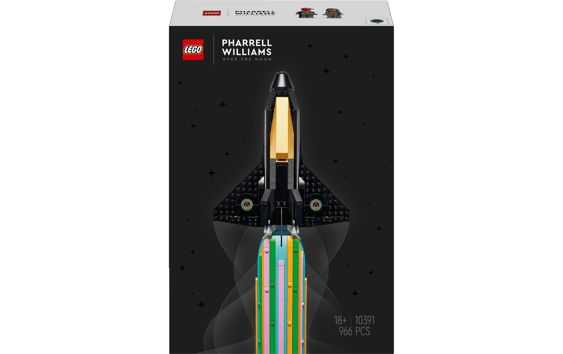 LEGO über dem Mond mit Pharrell Williams