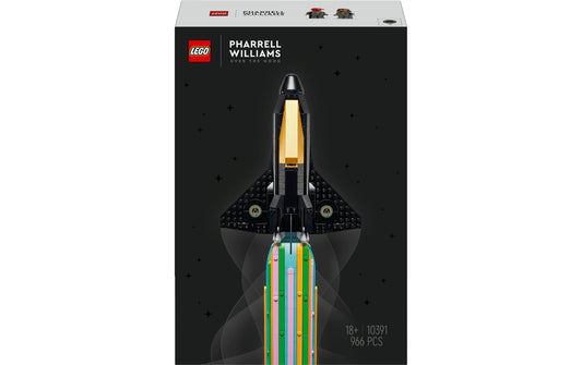 LEGO über dem Mond mit Pharrell Williams