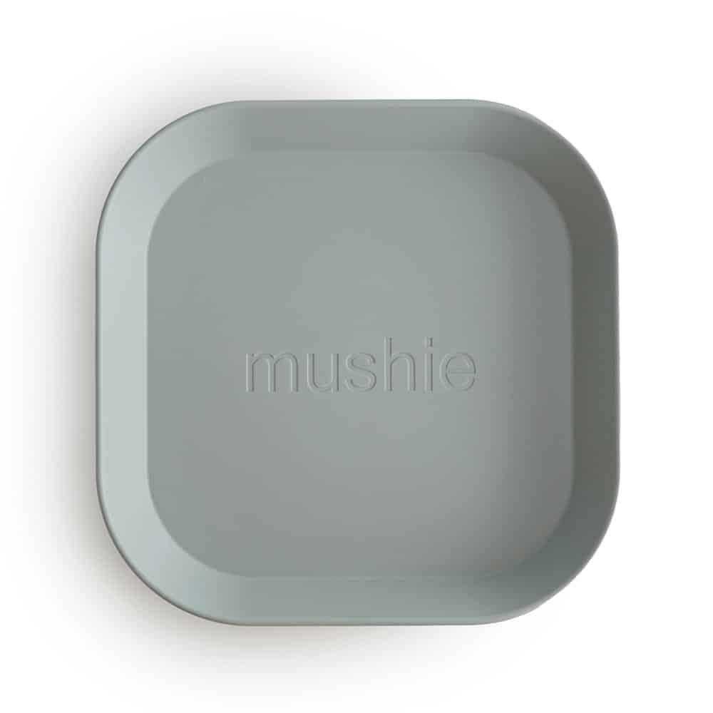 Mushie Teller Quadrat 2er Set Sage
