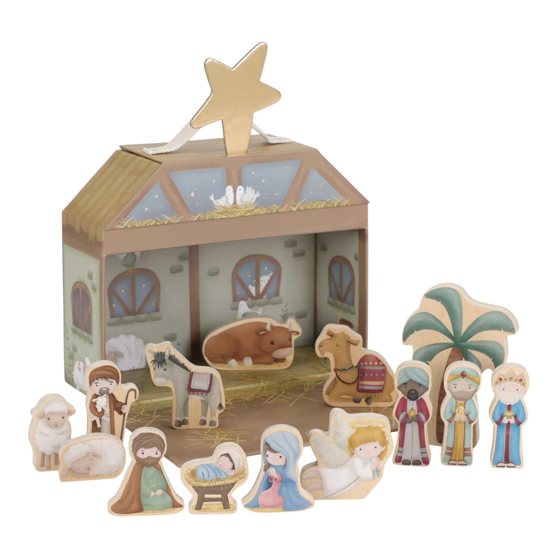 Little Dutch Krippe für Kinder mit Holzfiguren im Koffer - Weihnachten